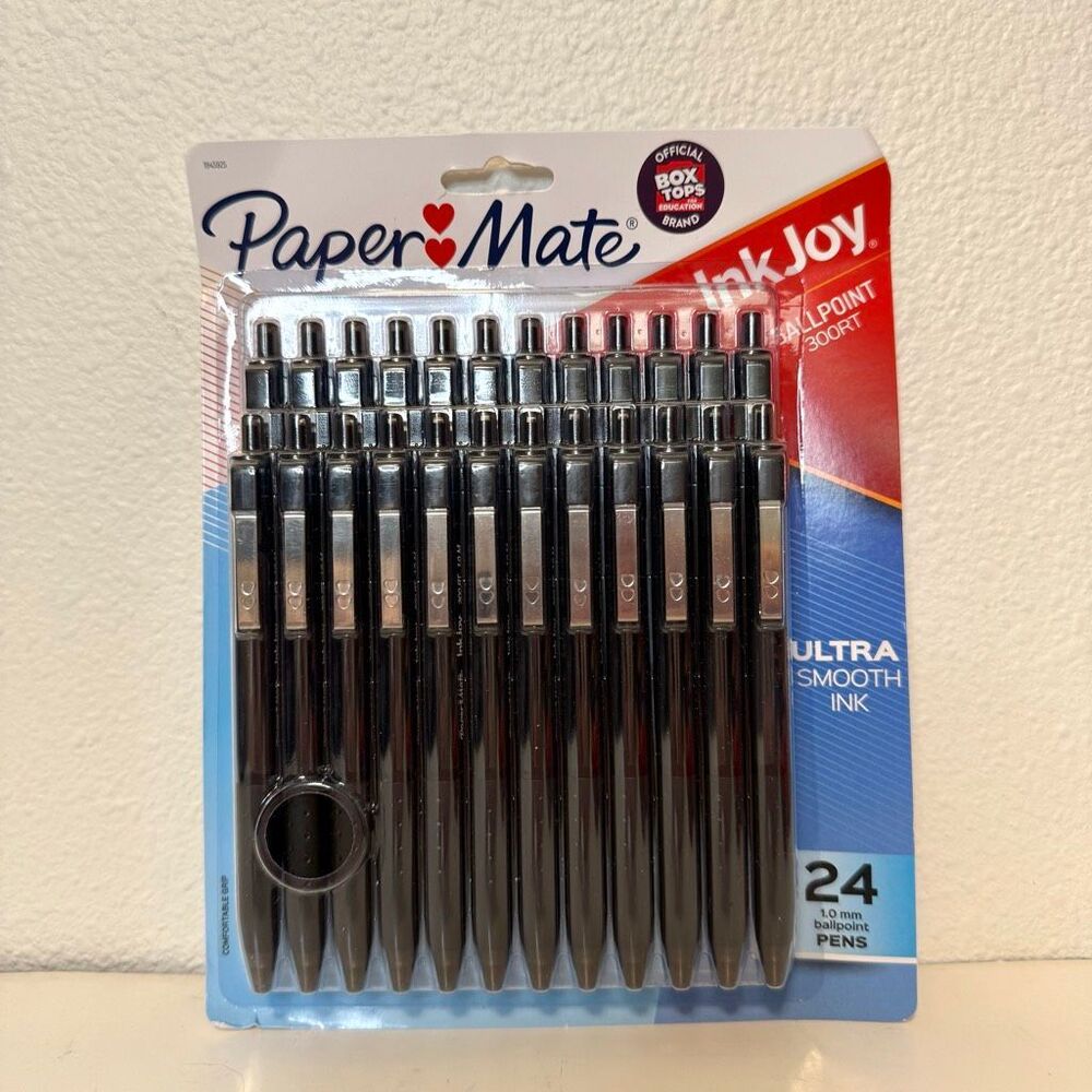 Paper Mate InkJoy Black Ink Ballpoint Retractable 300 RT 1 mm 24 Count Pens